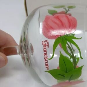 Floral Wine Glass with Pink Yellow Accents- Franciscan Desert Rose Collection